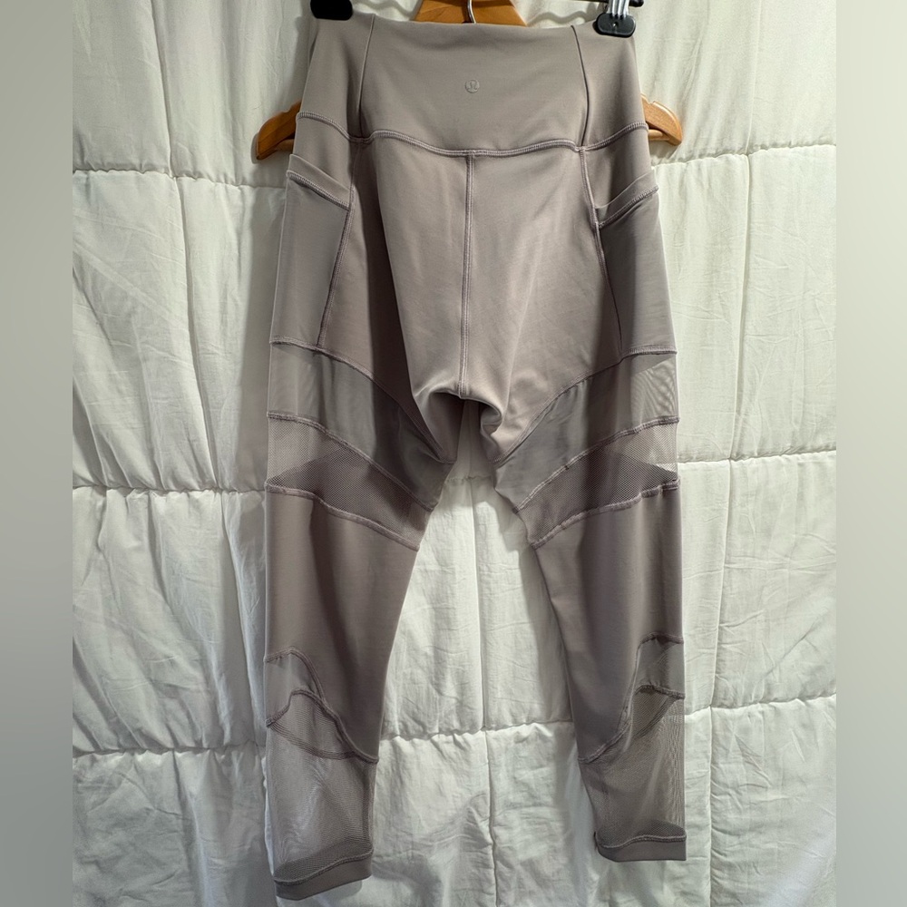 Lululemon 10 grey mesh tights
